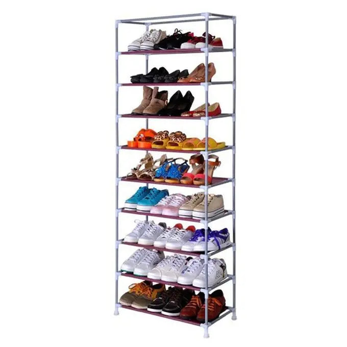 Armoire à Chaussures 10 Niveaux avec Housse - 20 Paires