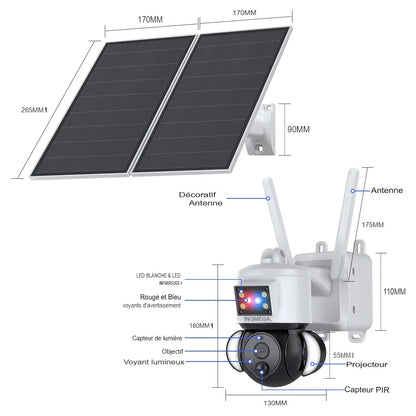 Caméra de sécurité solaire étanche IP66