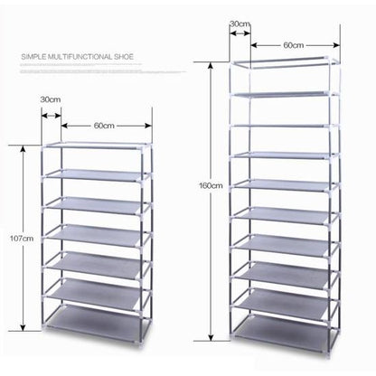 Armoire à Chaussures 10 Niveaux avec Housse - 20 Paires