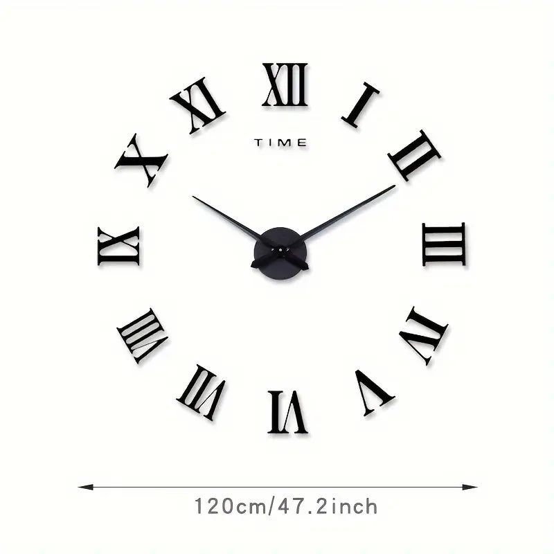 Horloge Murale Moderne en Métal - 37 Pouces | Noir & Gris