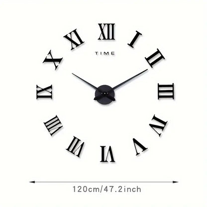 Horloge Murale Moderne en Métal - 37 Pouces | Noir & Gris