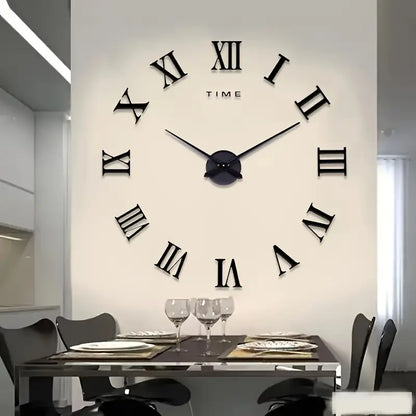 Horloge Murale Moderne en Métal - 37 Pouces | Noir & Gris