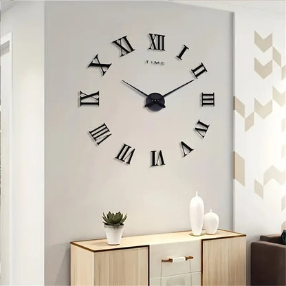 Horloge Murale Moderne en Métal - 37 Pouces | Noir & Gris